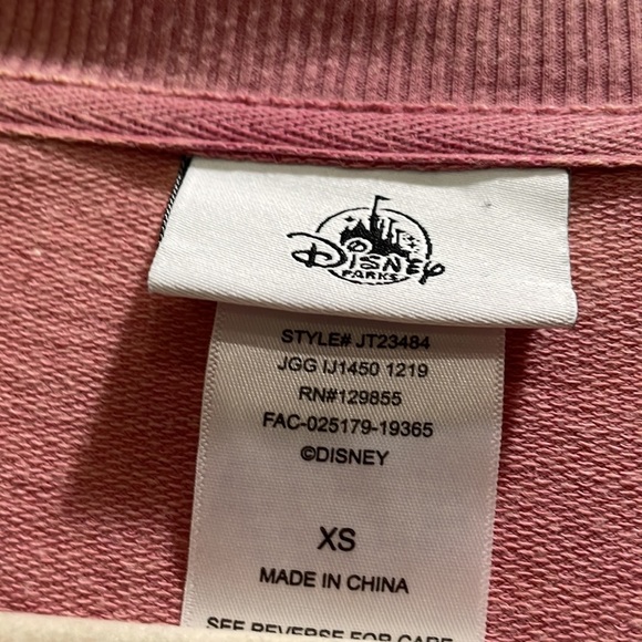 NWT! Disney Parks Walt Disney World Rose Gold Mickey Mouse Crop Sweatshirt XS - Picture 2 of 7